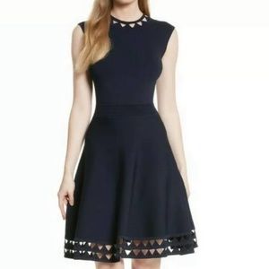 Ted Baker Kathryn Cutout Stretch Knit Skater Fit Flare Dress